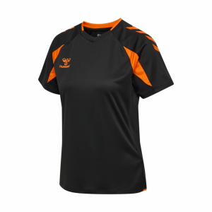 HMLCORE 2.0 JERSEY S/S WOMAN COTTON BLACK / ORANGE TIGER