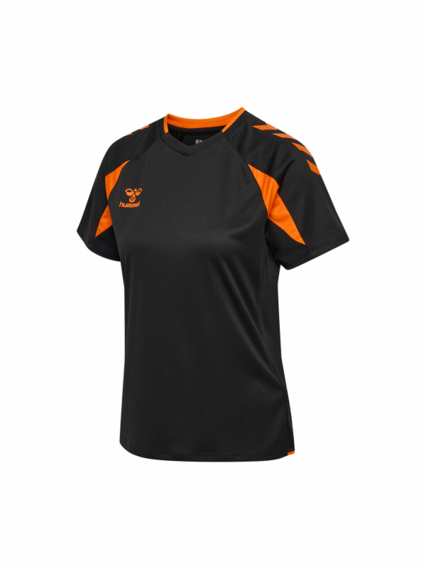 HMLCORE 2.0 JERSEY S/S WOMAN COTTON BLACK / ORANGE TIGER