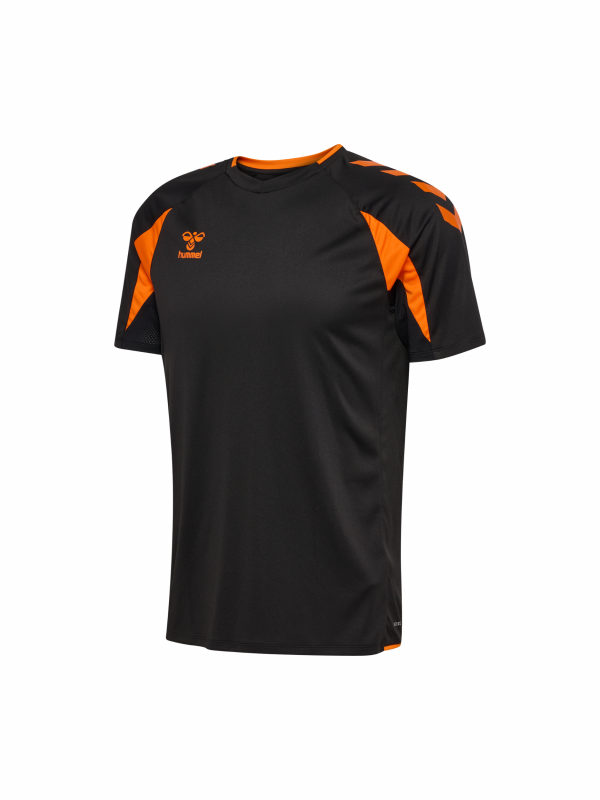 Diseño sin título (8) HMLCORE 2.0 JERSEY S/S BLACK / ORANGE TIGER CAMARMA CF 26-27